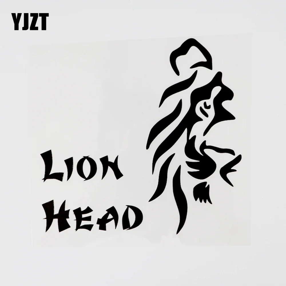 

Интересная графическая виниловая наклейка YJZT с изображением головы льва, 15,5 см × 14,9 см, Черная/Серебристая Наклейка 13F-0031