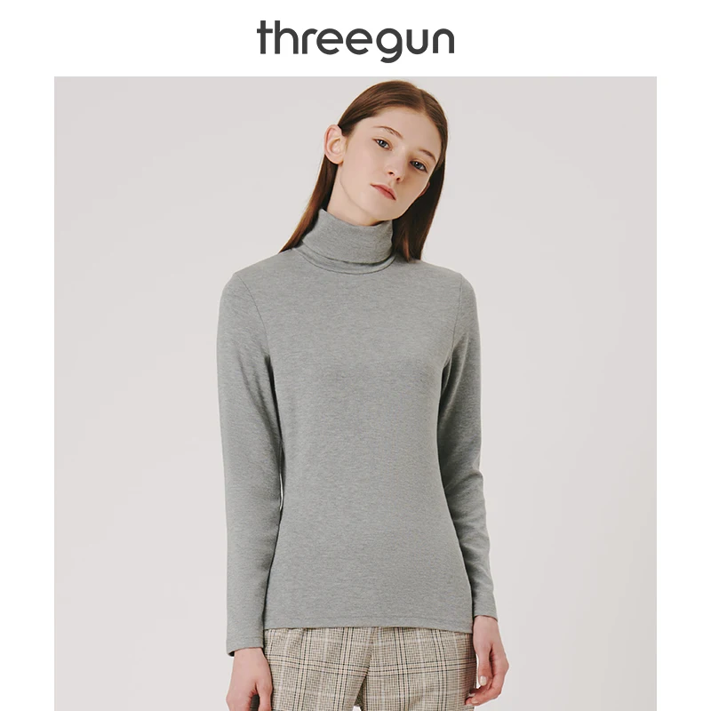 THREEGUN термобелье топы женские рубашки с высоким воротником Повседневная