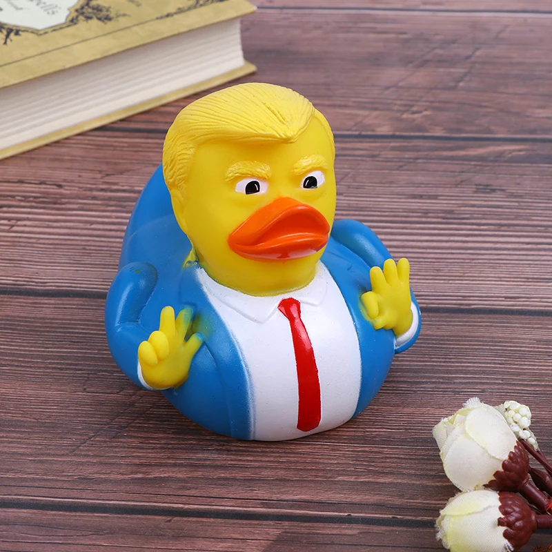 

2019 Trump Duck Bath Toy Shower Water Floating US President Rubber Duck Baby Toy Water Toy Shower Duck Child Bath Float