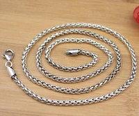 pure 925 sterling silver necklace width 3mm wheat link chain length 21 65l about 16g for woman man