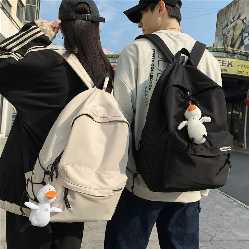 

Однотонный нейлоновый женский рюкзак, водонепроницаемый дорожный рюкзак с подвеской, школьные ранцы для девочек-подростков, школьный ране...