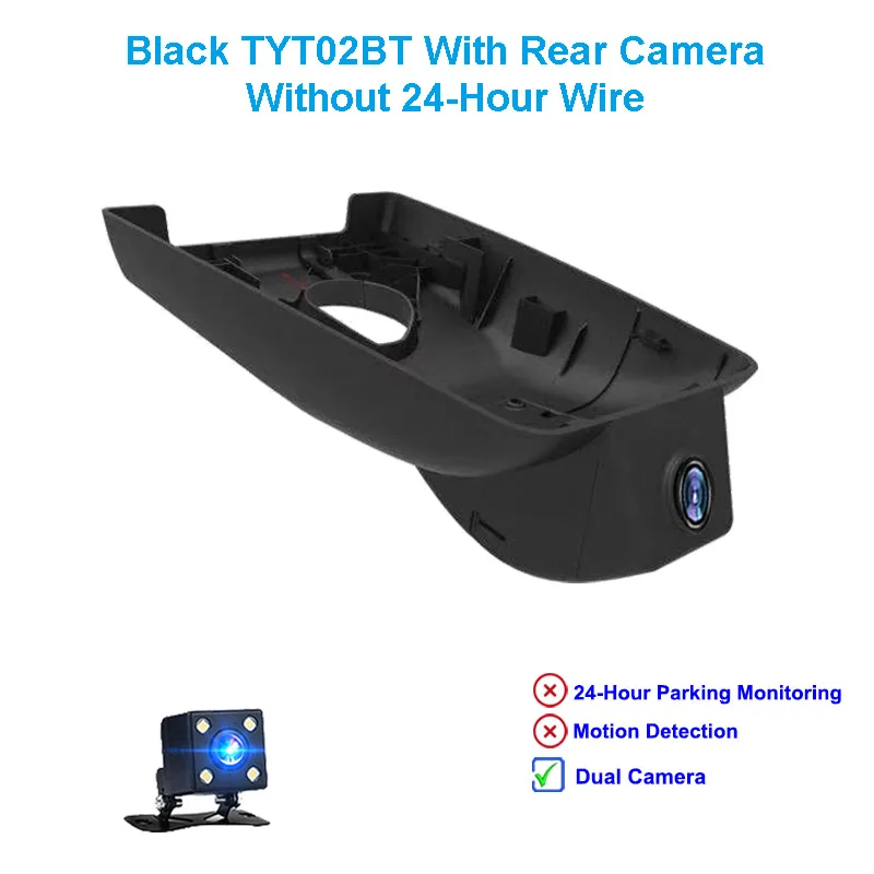 Black Tow Camera Jabriel 1080P Автомобильный видеорегистратор автомобиля Камера 24 часа видео рекордер двойной lensrear Камера для Toyota rav4 Camry Yaris Corolla Avensis t25 - Название цвета: Black Tow Camera