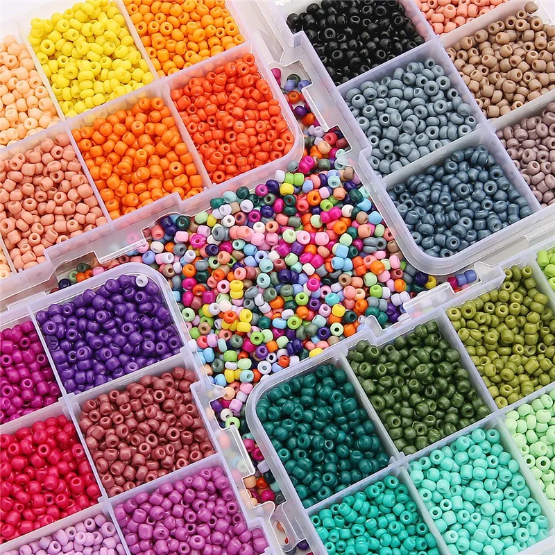 

3400PCS/BOX 3MM Czech Glass Seed Beads Kit Small Craft Beads With Tool Kit For DIY Craft Bracelet Jewelry Making Supplies