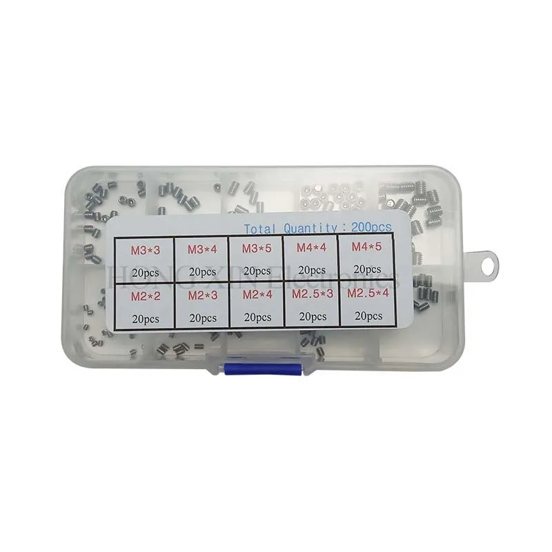 Винты с метрической резьбой из нержавеющей стали 200 шт./компл. 304 винты M2 M2.5 M3 M4