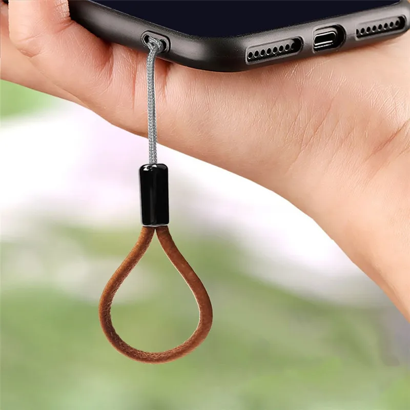 Кожаный ремешок keycahin с короткой рукояткой мобильный телефон для USB