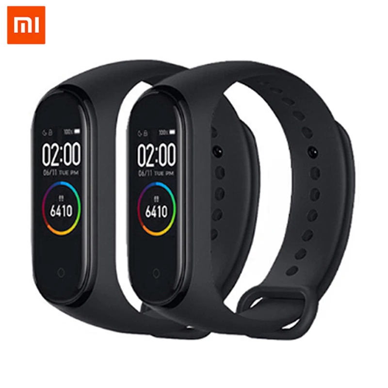 Оригинальный Xiaomi Mi Band 4 браслет Miband фитнес-браслет 3 цвета AMOLED экран Смарт-тренер