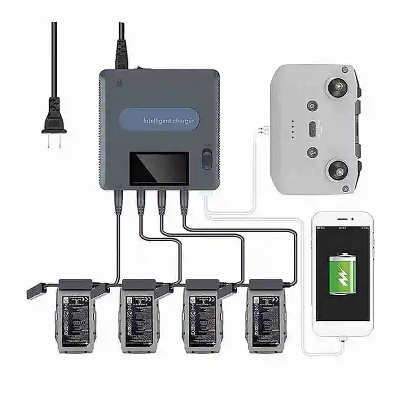 Drone Charging Hub Kit For DJI Mavic Mini/Mini 2 Two-Way Digital Charging Power Converter Quickly Accessories Display Butle J8V1