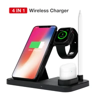 10w qi fast wireless charger for all mobile phones that support wireless charging 4 in 1 foldable charging dock station