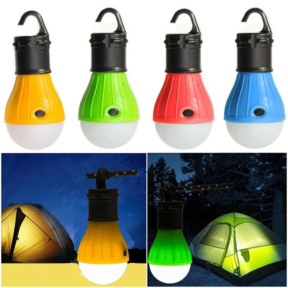 

4 Colors Outdoor Mini Camping Lamp Environmental Ball Light Bulb With Carabiner Tent Accessories Portable Hanging Night Light