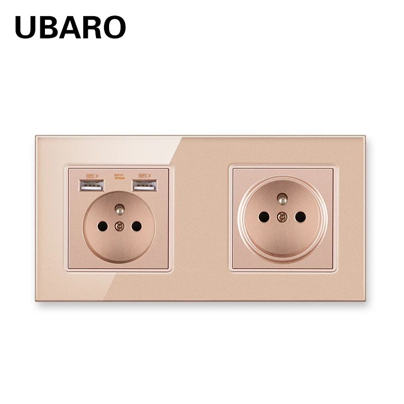 UBARO 172*86 французская стандартная настенная розетка с прозрачной стеклянной