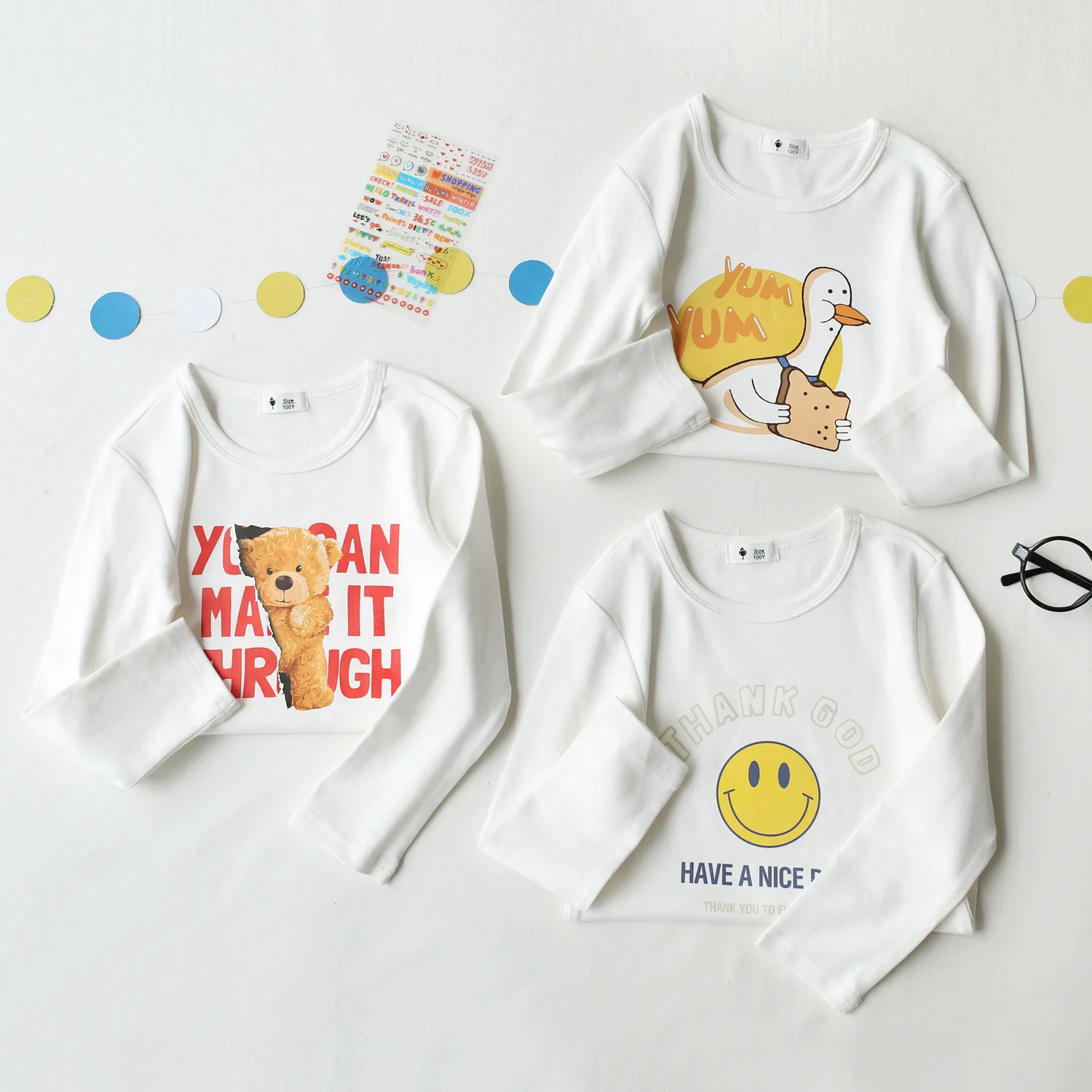 

Осень 2021, Детская футболка с мультяшным принтом, свободные топы для мальчиков и девочек, детская белая футболка с длинным рукавом, детская о...