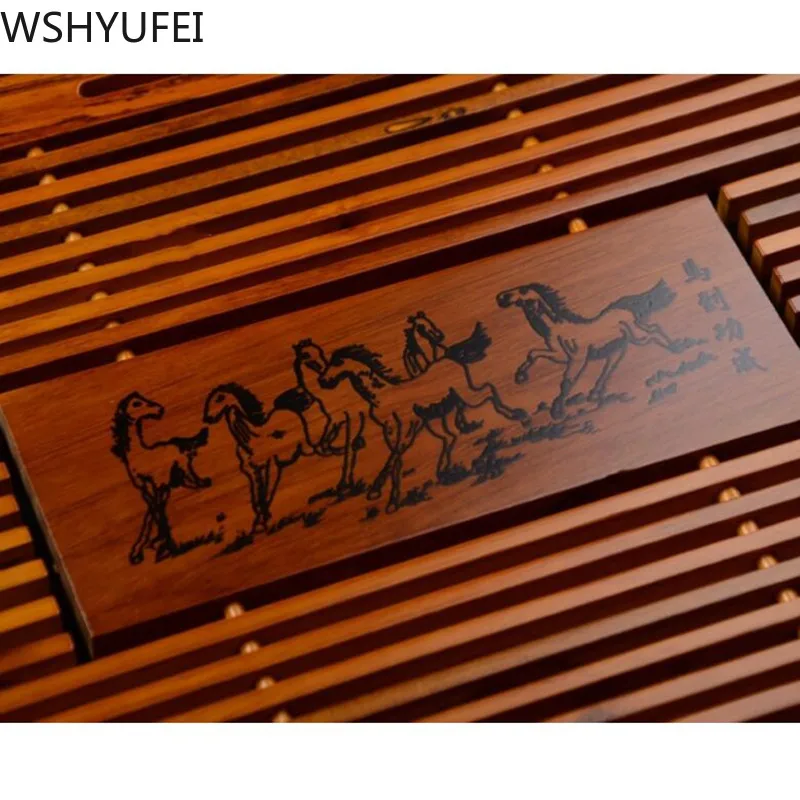 Чайный поднос из массива дерева дренажный для хранения воды чайный набор столик