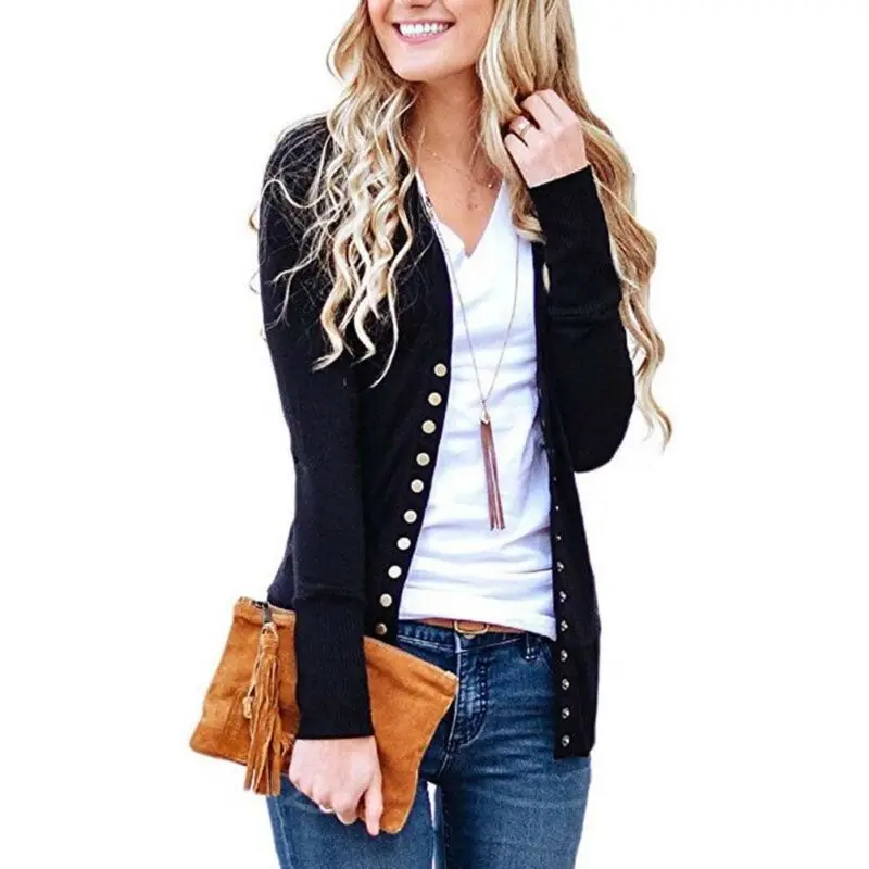 Новинка Осень Зима 2019 Женский вязаный кардиган свитер пальто короткая женская