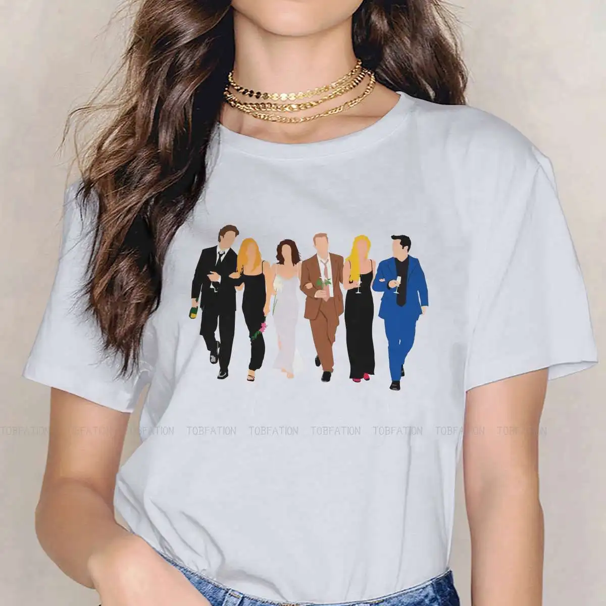 

Reunion Minimalist Poste Female Shirts Friends TV Show Oversized Vintage Women Top Harajuku Casual Feminine Blusas