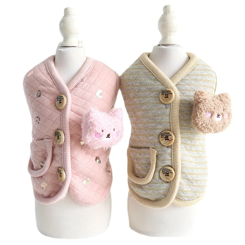 

Dog Clothes Winter Dog Vest Pink XS Dog Clothing Parkas for Small Dog Pet Dog Shirt French Bulldog Teddy Corgi Cat Costumes