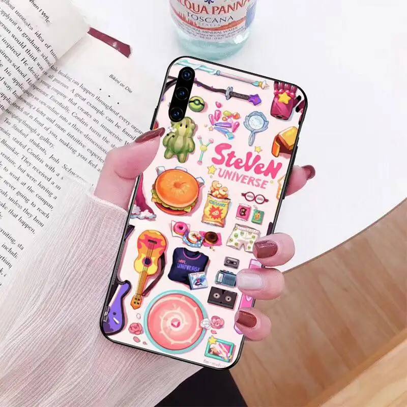 

HPCHCJHM Steven Universe Pearl Black TPU Soft Rubber Phone Cover for Huawei P30 P20 lite Mate 20 Pro lite P Smart 2019 prime