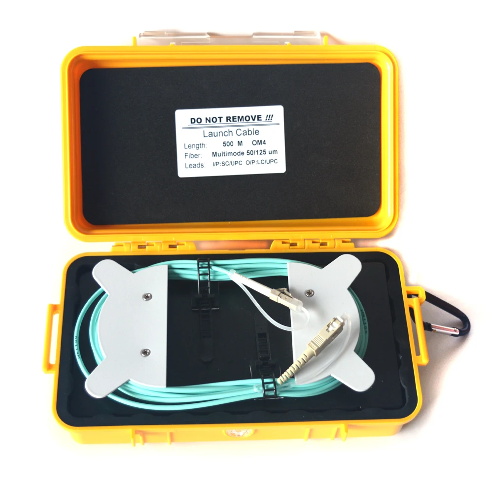500 м MMOF Multimode 50/125um SC/UPC к LC/UPC (OM4) волоконно оптический OTDR пусковой кабель коробка