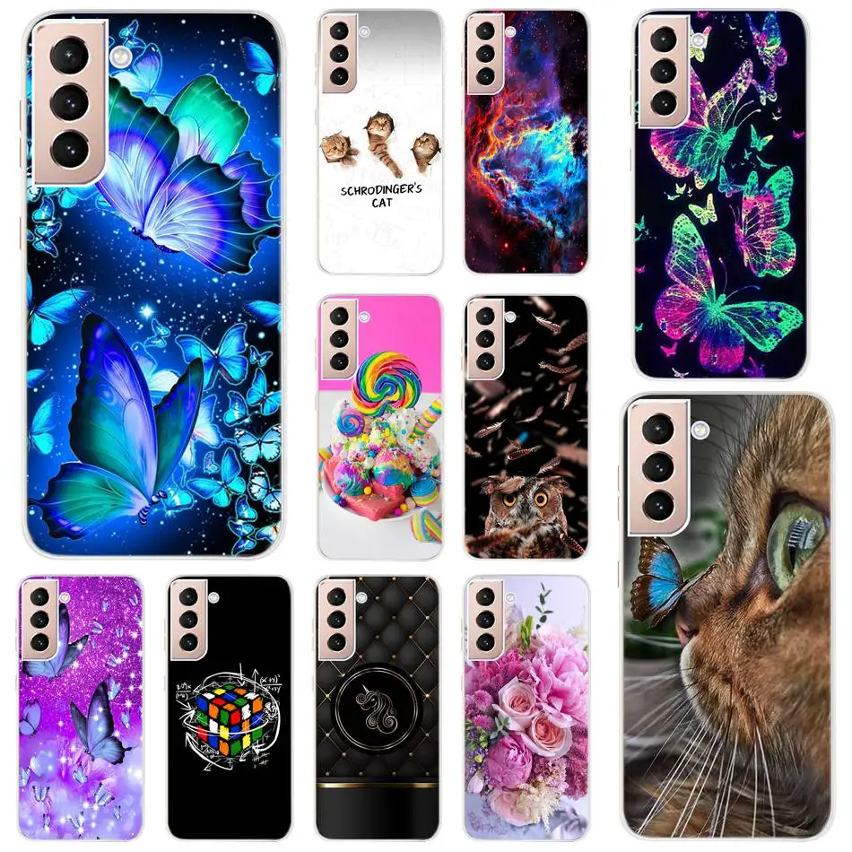 Чехол для Samsung Galaxy S21 5G coque силиконовая задняя крышка из ТПУ galaxy S 21 роскошный