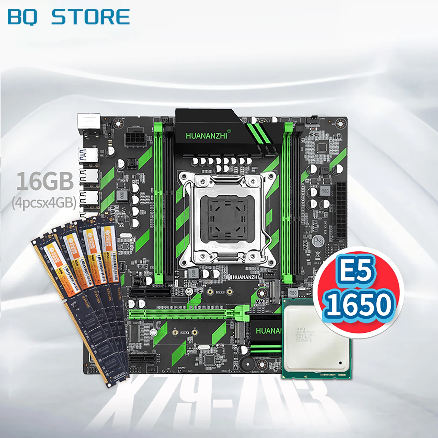 HUANANZHI X79 ZD3 материнская плата с процессором Intel XEON E5 1650 4*4G DDR3 NON ECC памяти