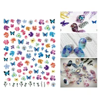 10pcs butterfly 3d back glue nail art sticker sun flower nail decoration diy adhesive decal nail ornament stickers wg230