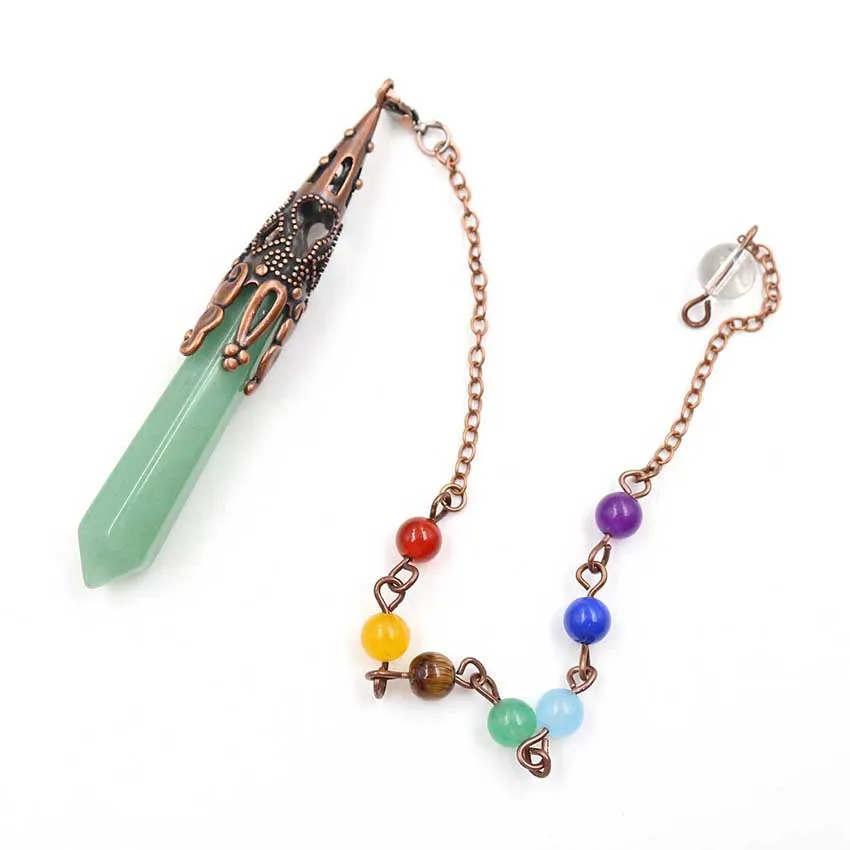 FYJS Unique Antique Copper Plated Hexagon Prism Rose Pink Quartz Pendant Stone Beads Chain Necklace Lapis Lazuli Chakra Jewelry | Украшения