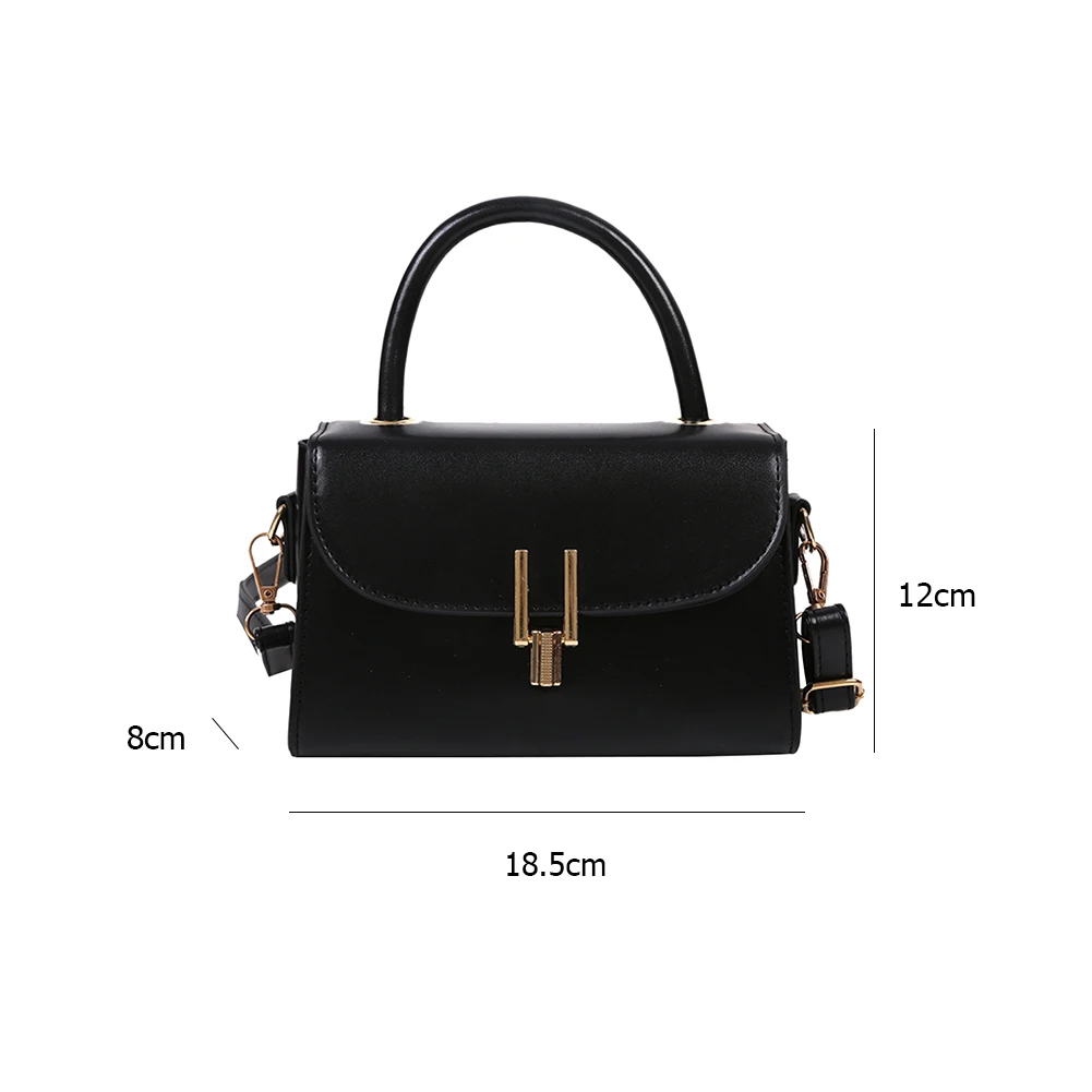 

Solid Color Shoulder Handbag PU Female Commuter Street Flap Messenger Tote Bags Fashion Exquisite Shopping Bag