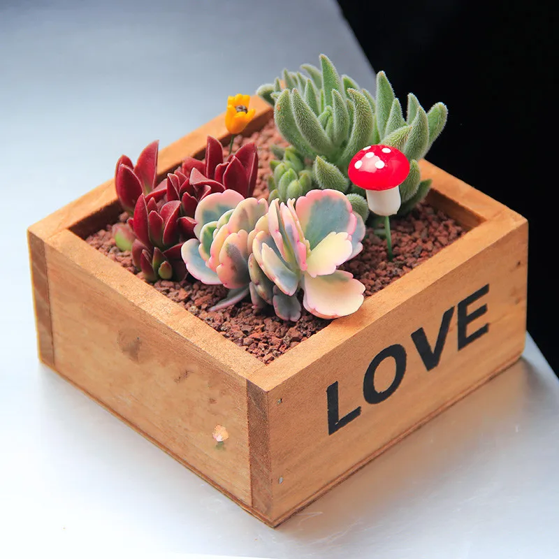

Vintage Wooden Plant Pots Flowers Succulent Plant Growth Box Flower Pots Garden Planting Supplies Home Gardening Device Decor