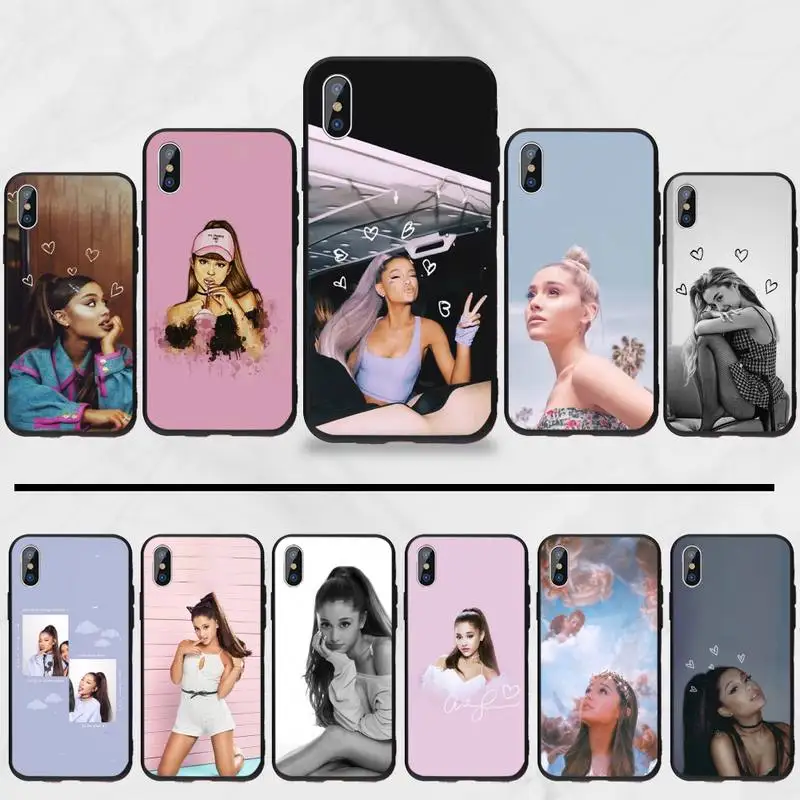 Ариана Гранде силиконовый Funda черный ТПУ мягкий резиновый чехол для мобильного