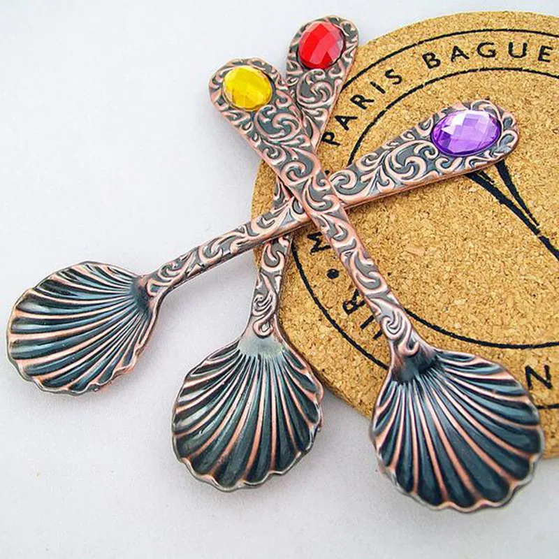 4 шт./компл. ретро кофейная ложка для мороженого металлическая чайной ложки из