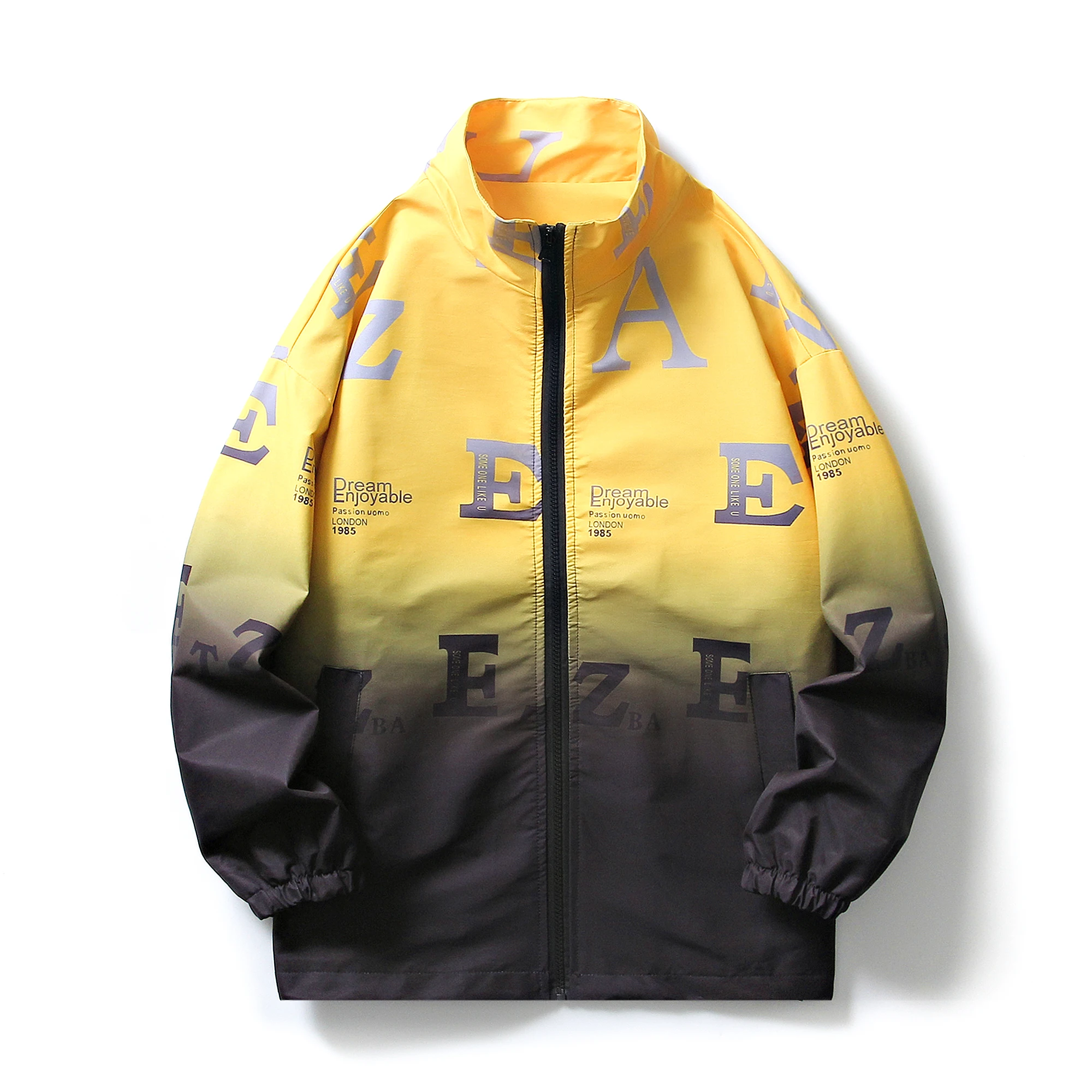 Куртка мужская демисезонная в стиле хип-хоп с градиентом батальных размеров 5XL -