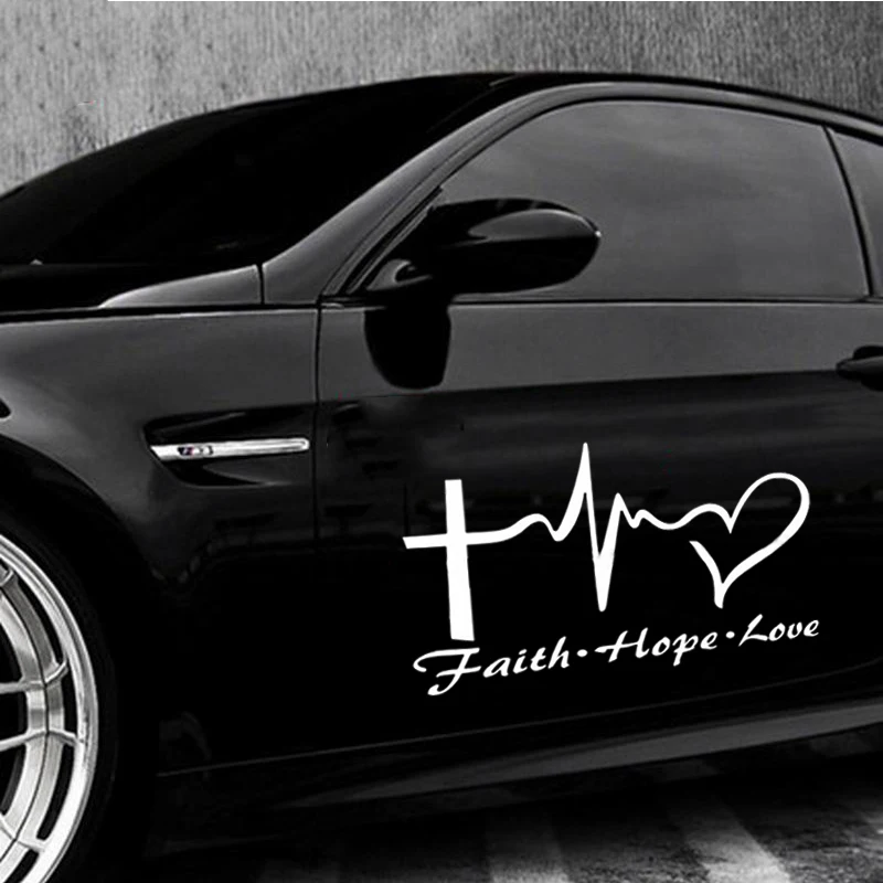 Автомобильный стикер Вера Надежда Любовь виниловый мультяшный Иисус