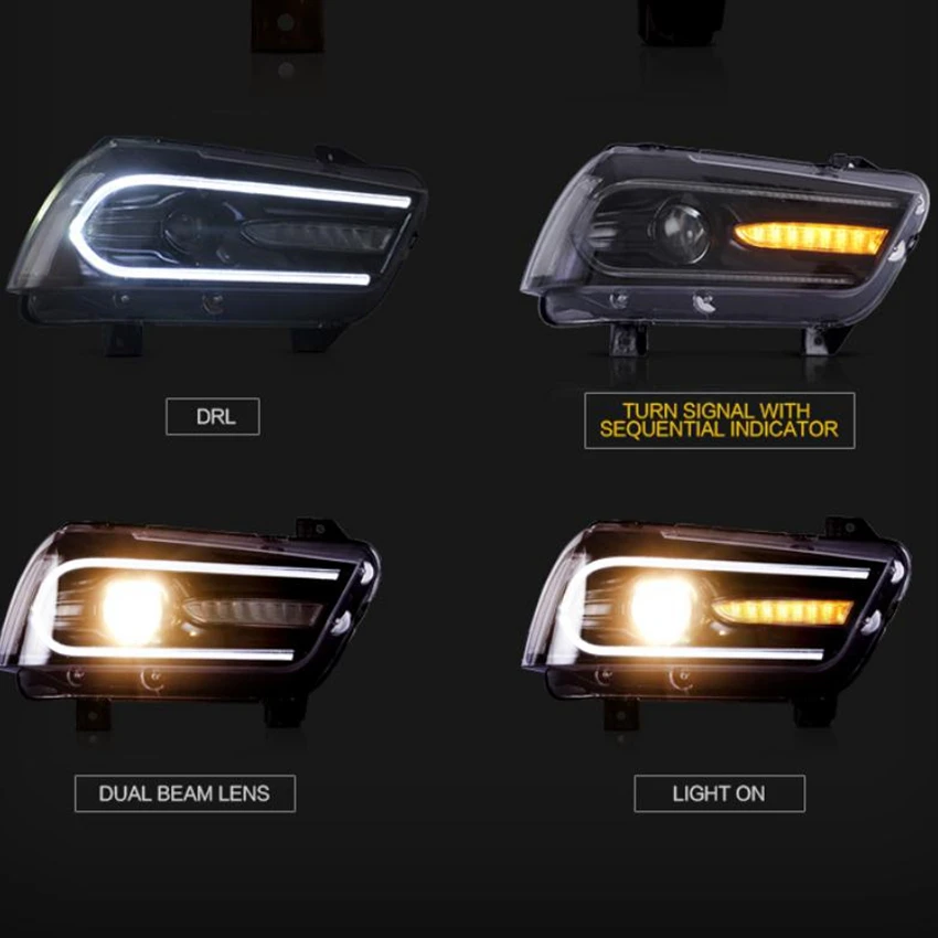 VLAND factory for car headlight Charger LED head lamp 2011 2012 2013 2014 with turn siignal+DRL | Автомобили и мотоциклы