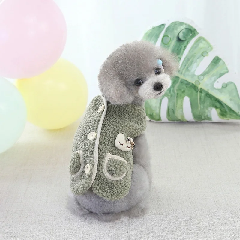 

Kawaii Pet Clothing Vest Clothes for Dog The New Cartoon Small Costume Cute Print Dogs Autumn Winter Fashion Brushed Mascotas