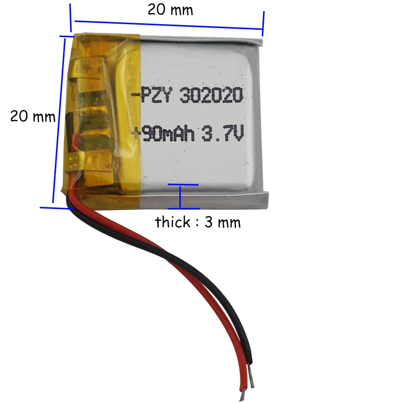 XINJ 3 7 в 90 мАч литий полимерный аккумулятор Lipo Cell 302020 для Mp3 Mp4 наушников Bluetooth