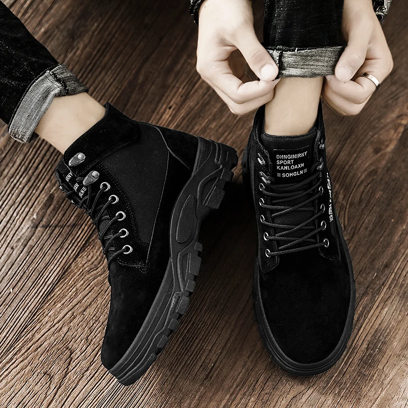 

Martin boots men's winter British style high-top tide shoes wild Korean tooling short boots retro desert high-top men's boots