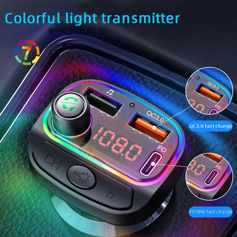 

FM-трансмиттер автомобильный с поддержкой Bluetooth 5,0 и 2 USB-портами