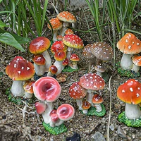 resin good lovely mushroom figurine supplies decor durable garden statue eye catching for yard