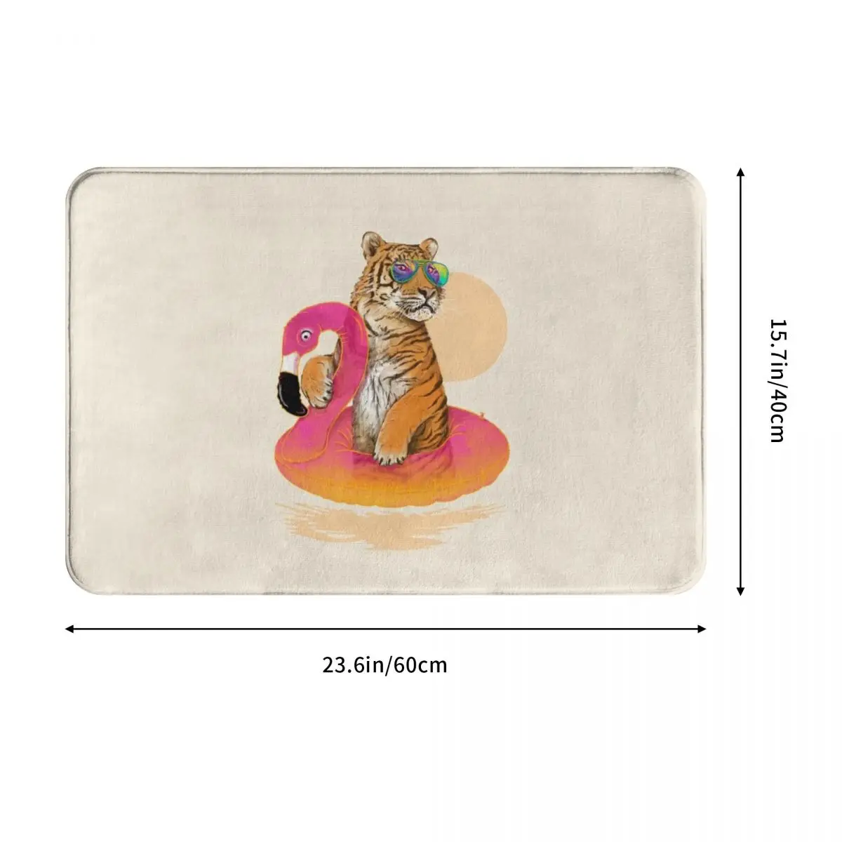 Коврик с фламинго полиэстер нескользящий 40x60 | Дом и сад