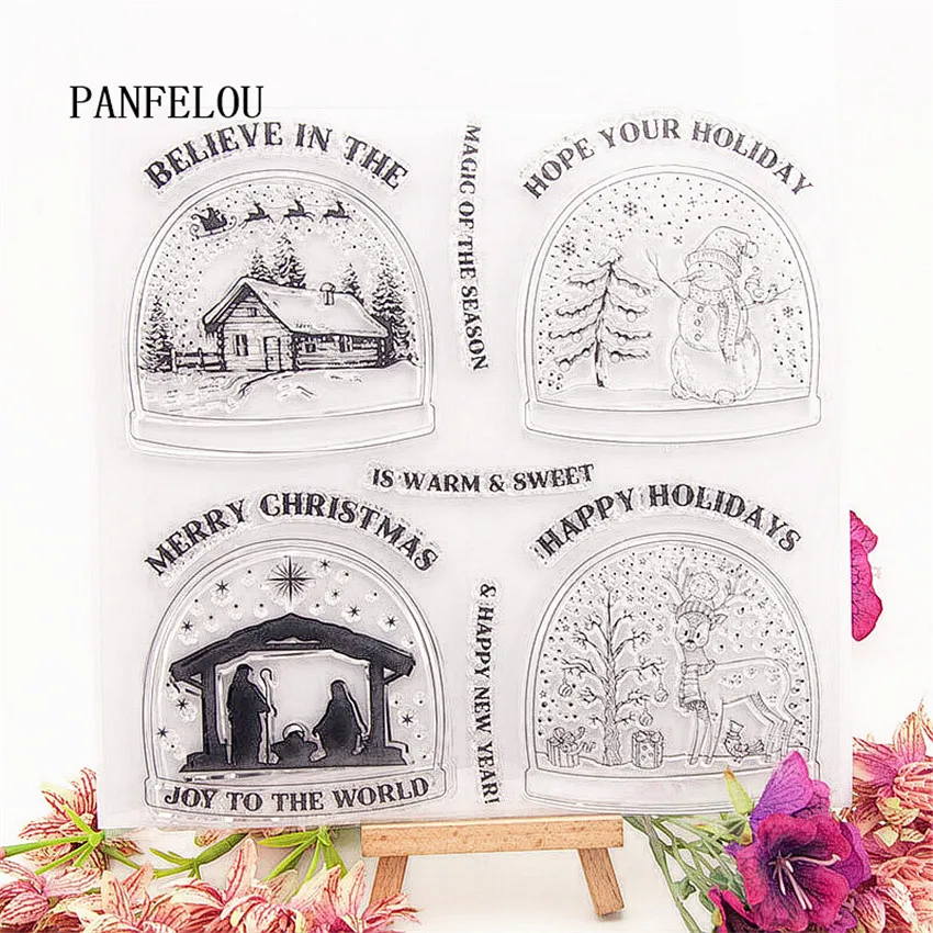 PANFELOU 20 5*20 снежный шар прозрачные силиконовые резиновые штампы для