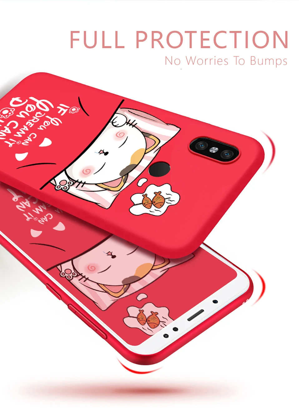 Милый мультяшный чехол для Xiao mi Red mi Note 5 6 Pro 6A, силиконовый чехол-бампер для Xiaomi mi 8 mi 9 A1 A2 Lite, красный чехол для mi Note 7