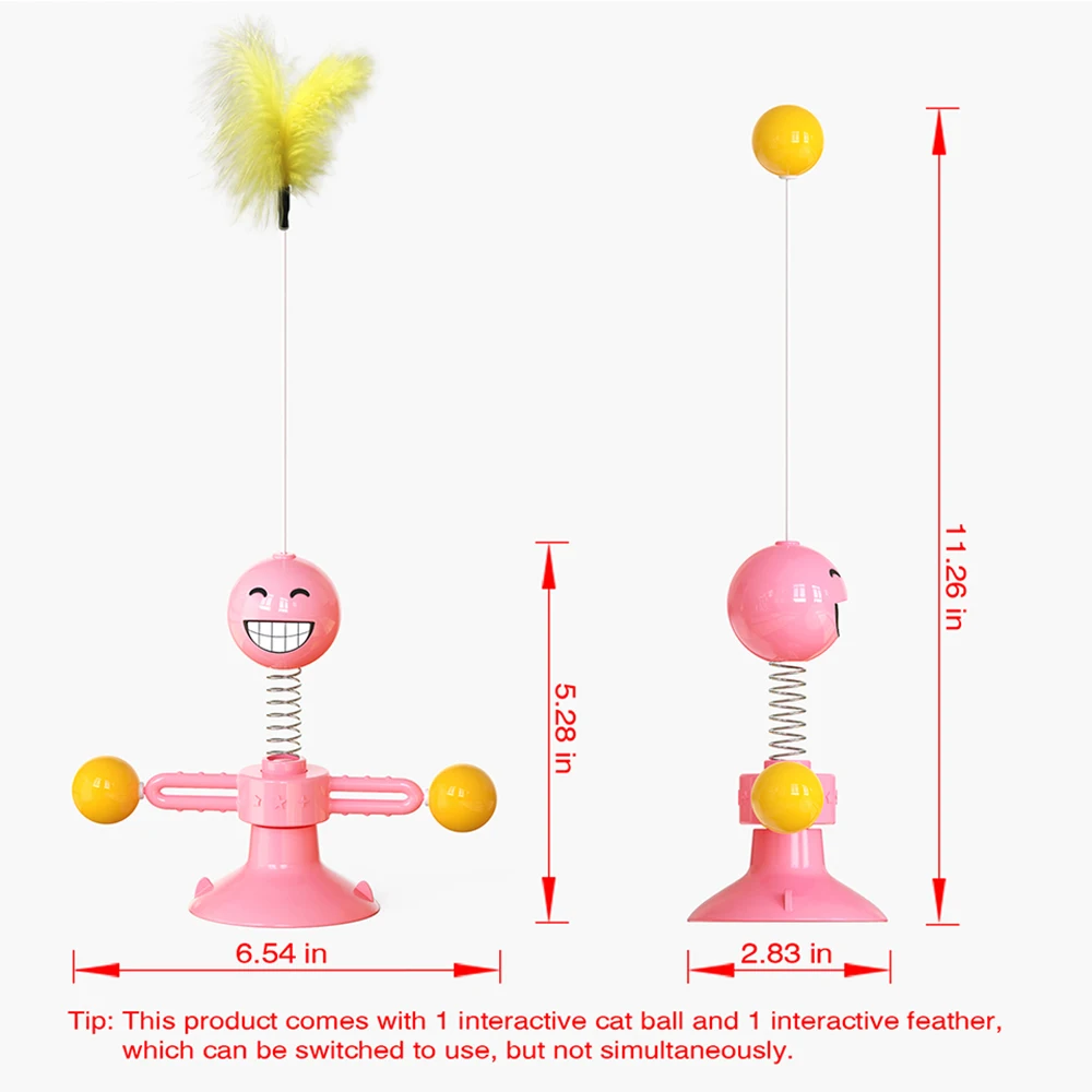 

Elastic Ball and Feather Bottom Sucker Pet Cat Toy Spring Plastic Cat Toys Pet Supplies Pets Toys Funny Cat Toys for Cats