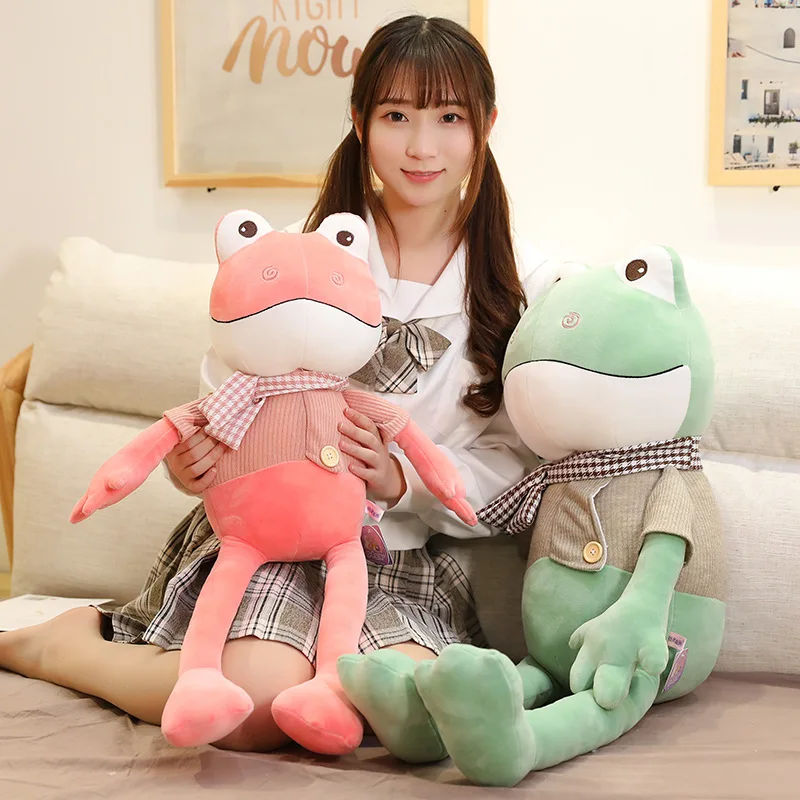 

38cm-65cm with scarf plush toy long-legged frog toy soft plush cartoon animal doll boy gift