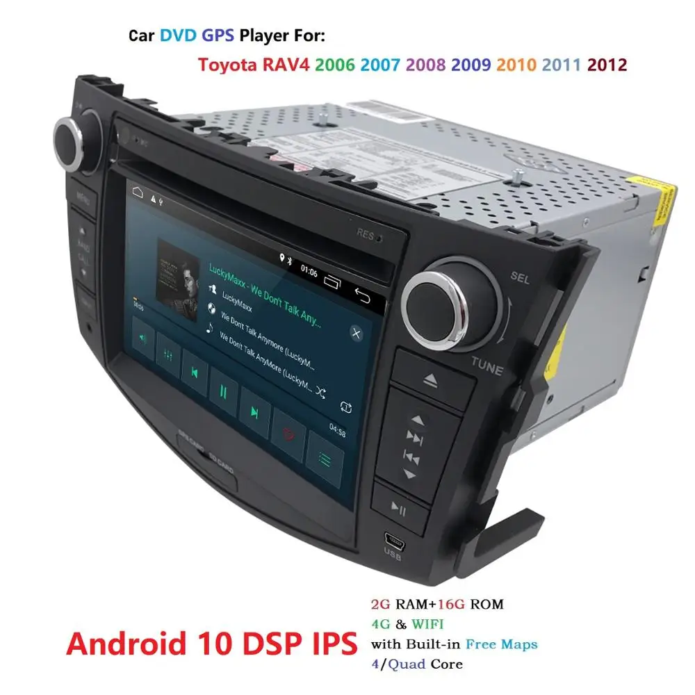 Автомагнитола 2DIN 7 дюймов Android 10 мультимедийный DVD плеер GPS навигация для Toyota rav 4 RAV4