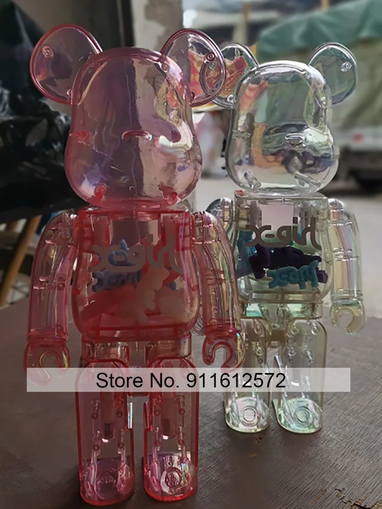 

Bearbricklys 28cm 400% Bear&bricklys Toy Transparent Blocks Bear Toy Action Toy Figures Garage Kits Dolls Kids Toys