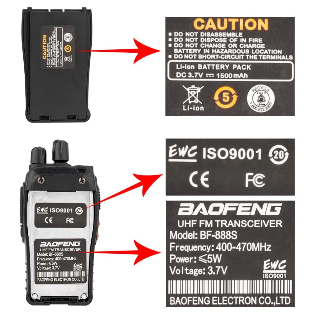 

Baofeng BF-888S 5W 400-470MHz Handheld Walkie Talkie Black (2pcs/Pair)