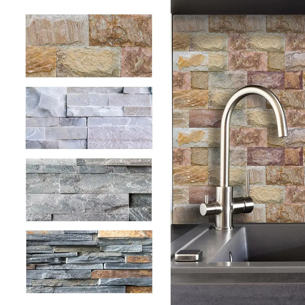 9 шт. 20x10 см кирпич имитация Водонепроницаемый плитка Стикеры DIY пол Настенный