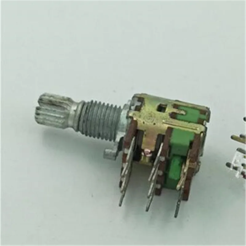 5pcs/lot CTR 128G double with switch potentiometer A50K 15MM handle length 20MM flower axis|double potentiometer|double handledouble |