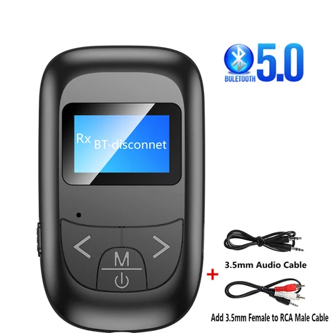 KORSEED светодиодный экран беспроводной аудио синий зуб передатчик приемник для ПК ТВ автомобиля 3,5 мм AUX музыкальный Отправитель 5,0 Bluetooth адаптер