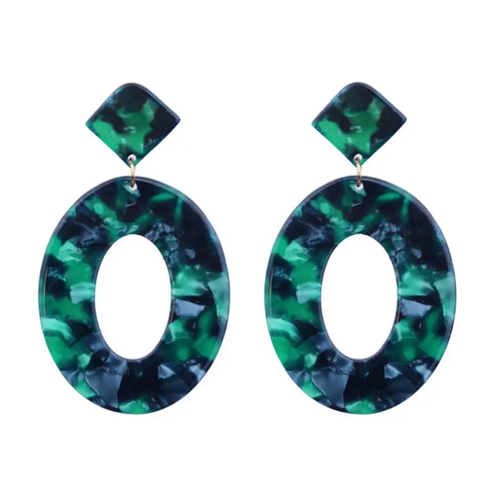 

Retro Women Hollow Oval Rhombus Geometric Dangle Ear Stud Earrings Jewelry Gift