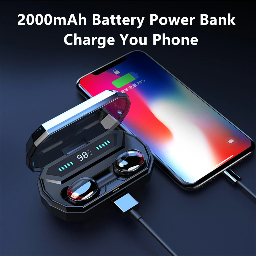 Оригинальные игровые музыкальные динамические басовые стереонаушники IPX7 TWS 6D